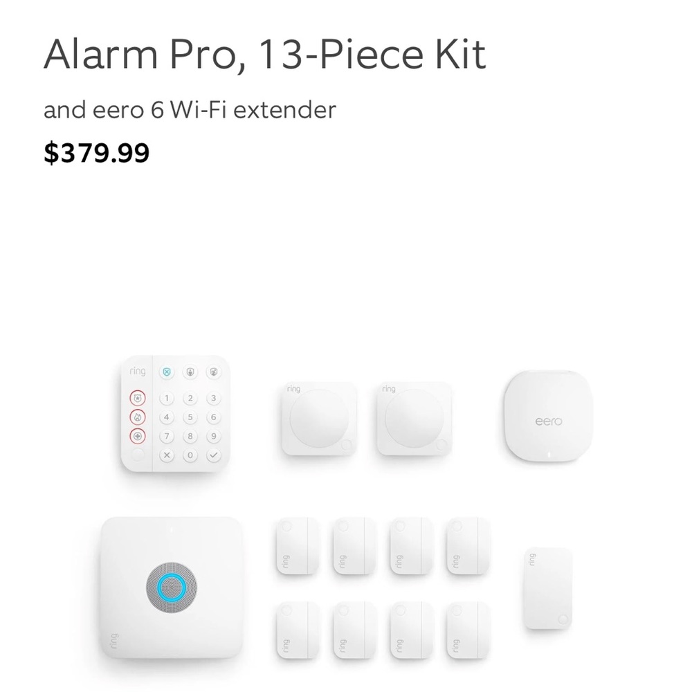 Ring alarm pro - 13 piece kit w/ eero 6 wifi extender